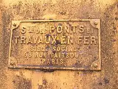 Plaque d'identité de l'entrepreneur du pont de fer.