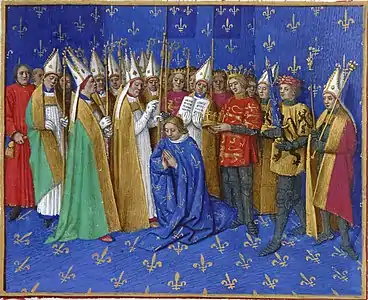 Couronnement de Philippe Auguste par Guillaume aux Blanches Mains en 1179.
