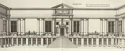 Elévation projetée du côté de l'entrée, Du Cerceau.