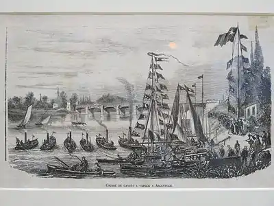 Course de canots à vapeur à Argenteuil en 1884.