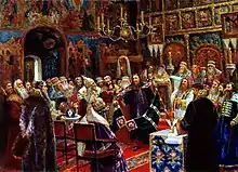 « Le tribunal du patriarche Nikon»(1885), huile, toile — Musée d'histoire des religions de Saint-Pétersbourg