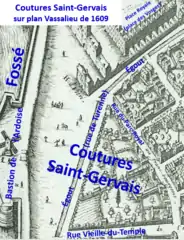 Couture Saint-Gervais sur plan Vasselieu de 1609