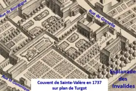 Couvent Sainte-Valère sur plan de Turgot