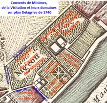 1740 : rues de la Montagne et Vineuse seules liaisons vers Paris.