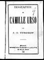 Couverture d'un livre biographique sur Camille Urso.