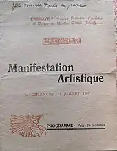 Programme de la 1re exposition de l'Abbaye de Créteil