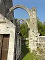 Vue depuis le sud sur l'ancien transept.