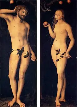 Adam et Eve, par Lucas Cranach l'Ancien