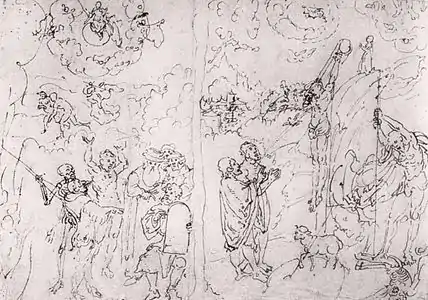 Loi et Grâce, dessin de Lucas Cranach l'Ancien (1529).