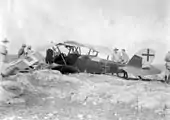 Avion d'observation allemand LVG C.V abattu par les Australiens sur le front de Palestine, 1918