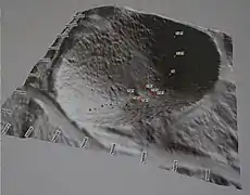 Cratère de 60 m relevé par le laboratoire GEGENAA