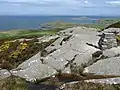 Creag Bhàn, plus grande colline sur l'île, culminant à 100 m.