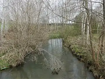 La Crempse au sud du lieu-dit Goiran, en limite de Saint-Hilaire-d'Estissac (à gauche) et Beleymas.