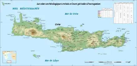 carte couleurs de la Crète