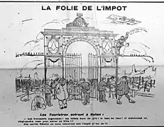 En 1920 dans le Cri de Reims au sujet de l'Octroi.