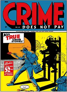 L'ombre projette la destinée du criminel (couverture du n°42 par Charles Biro)