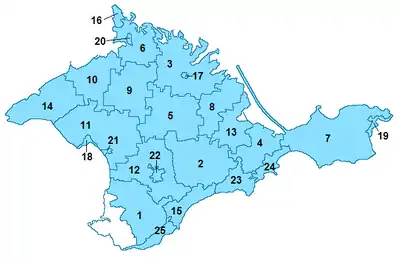 Subdivisions de la République autonome de Crimée.