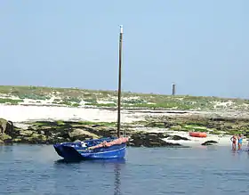 La seule crique de l'île du Loc'h où l'on peut mouiller à marée basse.