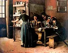 Cristóbal Rojas  (Venezuela) La taberna (« La taverne », 1887, Galería de Arte Nacional (es)).