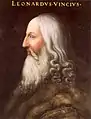 Portrait posthume de Léonard de Vinci par Cristofano dell'Altissimo, inspiré du dessin de Melzi (Galerie des Offices).