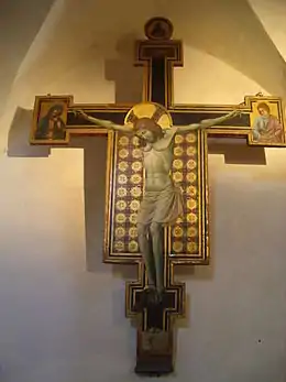 Crucifixion avec saint François d'Assise , Niccolò Liberatore dit « l'Alunno ».
