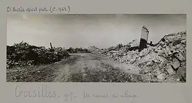 Les ruines du village en 1917.