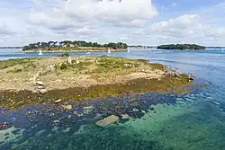 Le cromlech d'Er Lannic, dans le golfe du Morbihan.