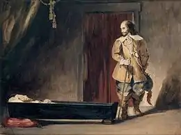Cromwell devant le cercueil de Charles Ier, Eugène Delacroix, 1831.