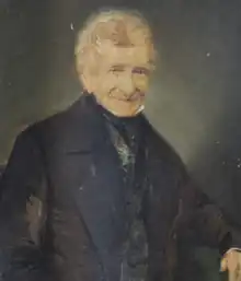 Jean-Baptiste van Dievoet (1775-1862), J.U.L , époux de Catherine-Jeanne Cuerens (1781-1823), fils de Jean-Baptiste et d'Anne-Marie Lambrechts (portrait par Ignace Brice, 1856).