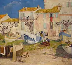 À Cros-de-Cagnes (1914), huile sur toile, 69,5 × 74,5 cm, localisation inconnue.