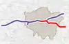 Map of the 3rd phase of Crossrail 2018