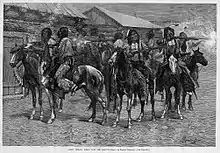 Description de l'image Crow Indians Firing into the Agency 1887.jpg.