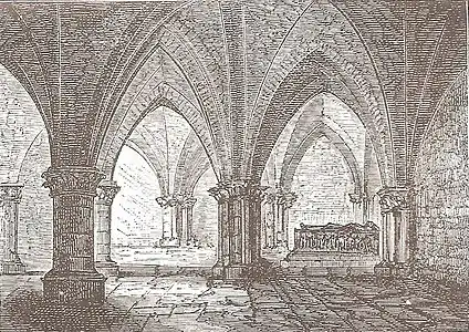 La crypte (dessin du XIXe siècle).