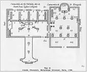 Plan du XIIIe siècle représentant des cryptes et l'emplacement des tombeaux qu'elles sontiennent.