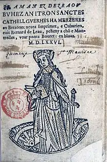Livre en breton imprimé en 1576 au monastère de Cuburien