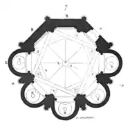 Plan intérieur de la cuisine, par Eugène Viollet-le-Duc.