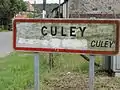 Panneau d'entrée de Culey, anciennement commune de Loisey-Culey.