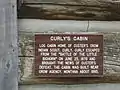 Plaque explicative de la cabane de Curly