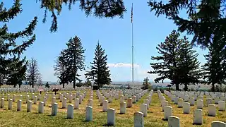 Custer National Cemetery, vers le sud.