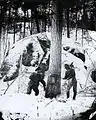 Ouvriers coupant des arbres sur le cours supérieur de la rivière des Outaouais, 1871.