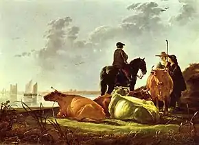 Albert Cuyp - Paysans et bétail près de la Merwede (1658-60)