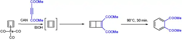 Conversion du cyclobutadiène en benzène Dewar