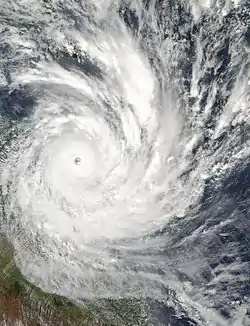 Image satellite du cyclone Yasi le 2 février 2011 (source : NASA)