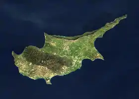 Image satellite de Chypre.