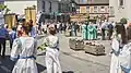 Début de la procession à la grand place de Lebbeke