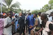 Ousmane Kane lors de sa déclaration de candidature à l'élection présidentielle du Sénégal, le 22 octobre 2015 à M'Bour.