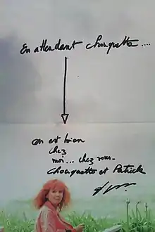 Description de l'image Dédicace de Sabine Azéma sur l'affiche de Chouquette.jpg.