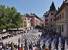 Défilé du 13e bataillon de chasseurs alpins dans les rues de Chambéry en juillet 2014
