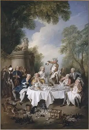 Le Déjeuner de jambon, huile sur toile, Nicolas Lancret (1735)