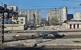 Démolition du buffet de la gare de Chambéry.